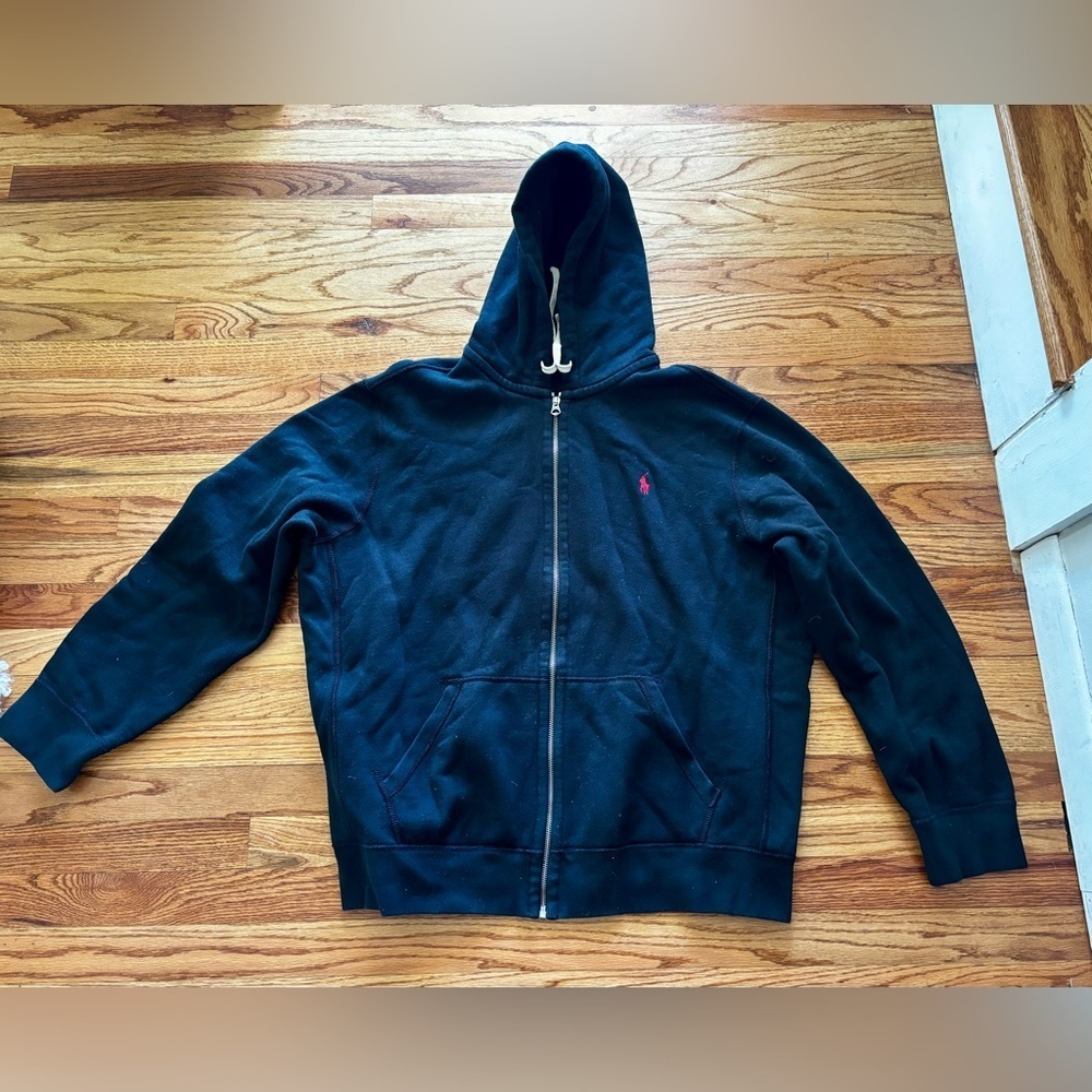 Polo Ralph Lauren Black Zip-Up Hoodie - XXL